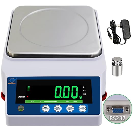 Lab Scale 5000gx0.01g High Precision Scientific Electronic Digital Laboratory Lab Weight Analytical Balance Scale .01g Accuracy Jewelry Pharmacy Chemistry Industria Calibrated Gram Scale